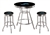 3 Piece Black Pub/Bar Table Featuring the Detroit Lions NFL Team Logo Decal  Glass Top and 2-29" Colored Vinyl Covered Swivel Seat Cushions with Team Logo Decals