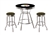 3 Piece Black Pub/Bar Table Featuring the Pittsburgh Steelers NFL Team Logo Decal and 2-29" Team Logo Fabric Covered Swivel Stools