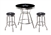 Dallas Cowboys Black Pub/Bar Table 3 Pc Set NFL Team Logo Decal and 2-29" Swivel Seat Team Logo Fabric Covered Cushions