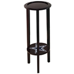 Dark Cappuccino / Espresso Plant Stand Accent Table with the Dallas Cowboys Team Logo