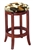 24" Tall Cherry Finish Swivel Seat Bar Stool with a Cowhide Faux Fur Covered Seat Cushion