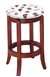 1 - 24" Tall Wood Bar Stool with a Cherry Finish Featuring a Buckeyes Football Team Logo Fabric Covered Swivel Seat Cushion