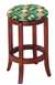 1 - 24" Tall Wood Bar Stool with a Cherry Finish Featuring a Celtics Basketball Team Logo Fabric Covered Swivel Seat Cushion