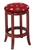 1 - 24" Tall Wood Bar Stool with a Cherry Finish Featuring a Crimson Tide Football Team Logo Fabric Covered Swivel Seat Cushion