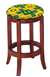 1 - 24" Tall Wood Bar Stool with a Cherry Finish Featuring a Ducks Football Team Logo Fabric Covered Swivel Seat Cushion