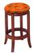 1 - 24" Tall Wood Bar Stool with a Cherry Finish Featuring a Gators Football Team Logo Fabric Covered Swivel Seat Cushion