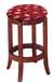 1 - 24" Tall Wood Bar Stool with a Cherry Finish Featuring a Sooners Football Team Logo Fabric Covered Swivel Seat Cushion