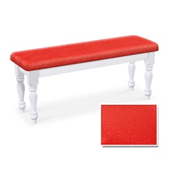 Red Glitter Vinyl Natural Wooden Dining Bench