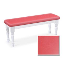 Pink Vinyl White Wooden Dining Bench