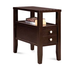 Chairside Table in an Espresso / Cappuccino Finish with Draw Table Living Room wood wooden accent table apartment accent table wood wooden furniture  living room end table side table traditional modern bedroom living room furniture nightstand accent table