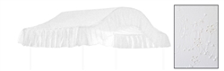 Start a new tradition or carry on an old one with this special, custom made, full size, white eyelet canopy.  Dimensions are approximately 59" wide x 89" long with a 10" drop on the ruffle.