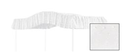 Start a new tradition or carry on an old one with this special, custom made, twin size, white eyelet canopy.  Dimensions are approximately 44" wide x 89" long with a 10" drop on the ruffle.