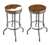 2 - 24" Genuine Authentic Medium Brown and White Cowhide Rawhide Cowboy Bar Stools