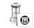 New 24" Tall Chrome Swivel Seat Bar Stool featuring Route 66 Theme with White Seat Cushion