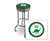 New 24" Tall Chrome Swivel Seat Bar Stool featuring Dino Gas Theme with Green Seat Cushion