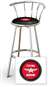 New 24" Tall Chrome Swivel Seat Bar Stool featuring Flying A Gasoline Theme with Black Seat Cushion