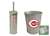 New Brushed Aluminum Finish Toilet Brush and Holder & Trash Can Set featuring Cincinnati Reds MLB Team Logo