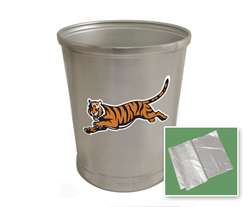 New Brushed Aluminum Finish Trash Can Waste Basket featuring Cincinatti Bengals NFL Team Logo