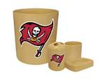 New 4 Piece Bathroom Accessories Set in Beige featuring Tampa Bay Buccaneers NFL Team Logo