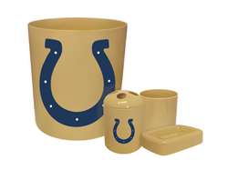 New 4 Piece Bathroom Accessories Set in Beige featuring Indianapolis Colts NFL Team Logo