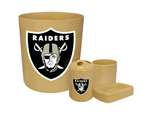 New 4 Piece Bathroom Accessories Set in Beige featuring Oakland Raiders NFL Team Logo