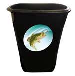 New Black Finish Trash Can Waste Basket featuring Bass Logo