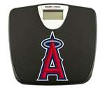 Black Finish Digital Scale Round Toilet Seat w/Anaheim Angels MLB Logo