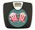 Black Finish Digital Scale Round Toilet Seat w/Teal Popcorn Logo