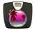 Black Finish Digital Scale Round Toilet Seat w/Tropical Palm Trees Logo