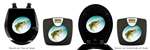 Black Finish Digital Scale Round Toilet Seat w/Bass Logo