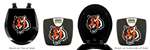 Black Finish Digital Scale Round Toilet Seat w/Cincinatti Bengals Tiger NFL Logo