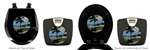 Black Finish Digital Scale Round Toilet Seat w/Hawaii Palm Trees Logo