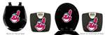 Black Finish Digital Scale Round Toilet Seat w/Cleveland Indians MLB Logo