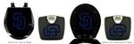 Black Finish Digital Scale Round Toilet Seat w/San Diego Padres MLB Logo