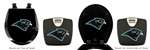 Black Finish Digital Scale Round Toilet Seat w/Carolina Panthers NFL Logo