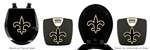 Black Finish Digital Scale Round Toilet Seat w/New Orleans Saints NFL Logo