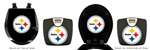 Black Finish Digital Scale Round Toilet Seat w/Pittsburgh Steelers NFL Logo