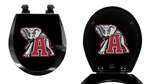 Black Finish Round Toilet Seat w/Alabama Crimson Tide NCAA Logo