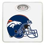White Finish Dial Scale Round Toilet Seat w/Denver Broncos Helmet NFL Logo