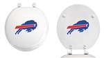White Finish Round Toilet Seat with the Buffalo Bills NFL Logo