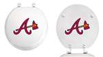 White Finish Round Toilet Seat with the Atlanta Braves MLB Logo