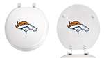 White Finish Round Toilet Seat with the Denver Broncos NFL Logo