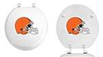 White Finish Round Toilet Seat with the Cleveland Browns NFL Logo