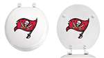 White Finish Round Toilet Seat with the Tampa Bay Buccaneers NFL Logo