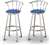 2 24" Tall Detroit Lions NFL Football Themed Specialty / Custom Chrome Barstools with Backrest Set