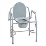 Deluxe Steel Drop-Arm Commode