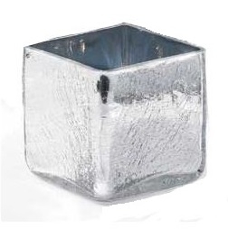 Crackle Cube 5.5" x 5.5" x 5.5" - Silver