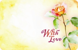 "With Love" : Rose with yellow background (Pack of 50 enclosure cards)