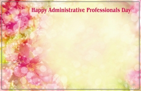 "Happy Admin Prof Day" : Orange and pink floral imagery (Pack of 50 enclosure cards)