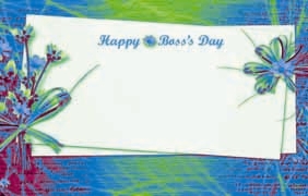 "Happy Boss's Day" : Green with card & flower bundle (Pack of 50 enclosure cards)